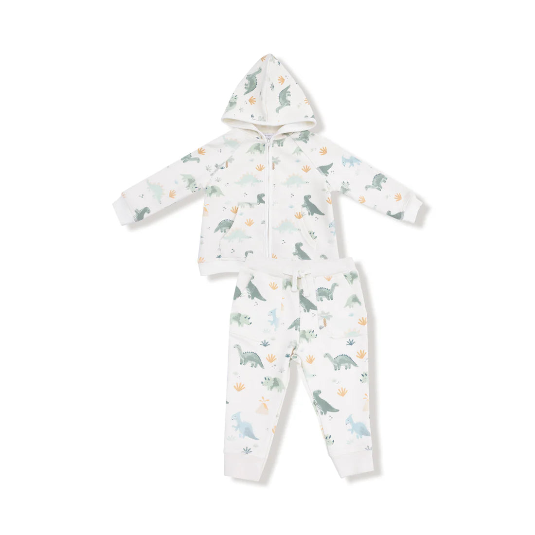 Angel Dear Zip Hoodie and Jogger Set II Soft Dinos - Green
