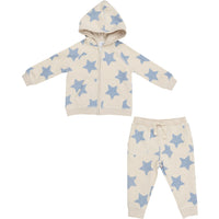 Angel Dear French Terry Sketchy Stars Blue Hoodie And Jogger