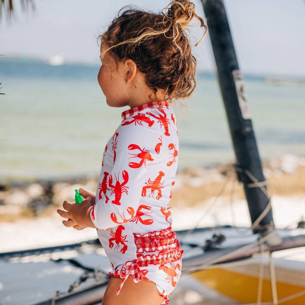 Sugar Bee Clothing - Girls Swimsuit - Crawfish