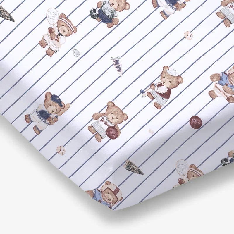 Angel Dear Mixed Sports Bears Crib Sheet