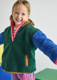 Alice & Wonder - Color Block Fleece Pullover - Pink