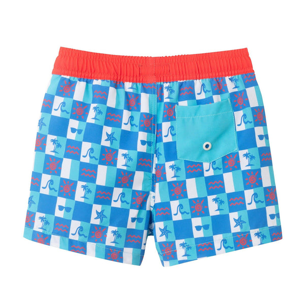Andy & Evan - Boys Swim Trunk | Checkered Beach Icon