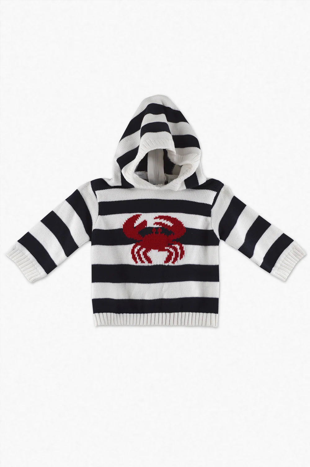 Carriage Boutique-Stipe Crab Zip Back Sweater