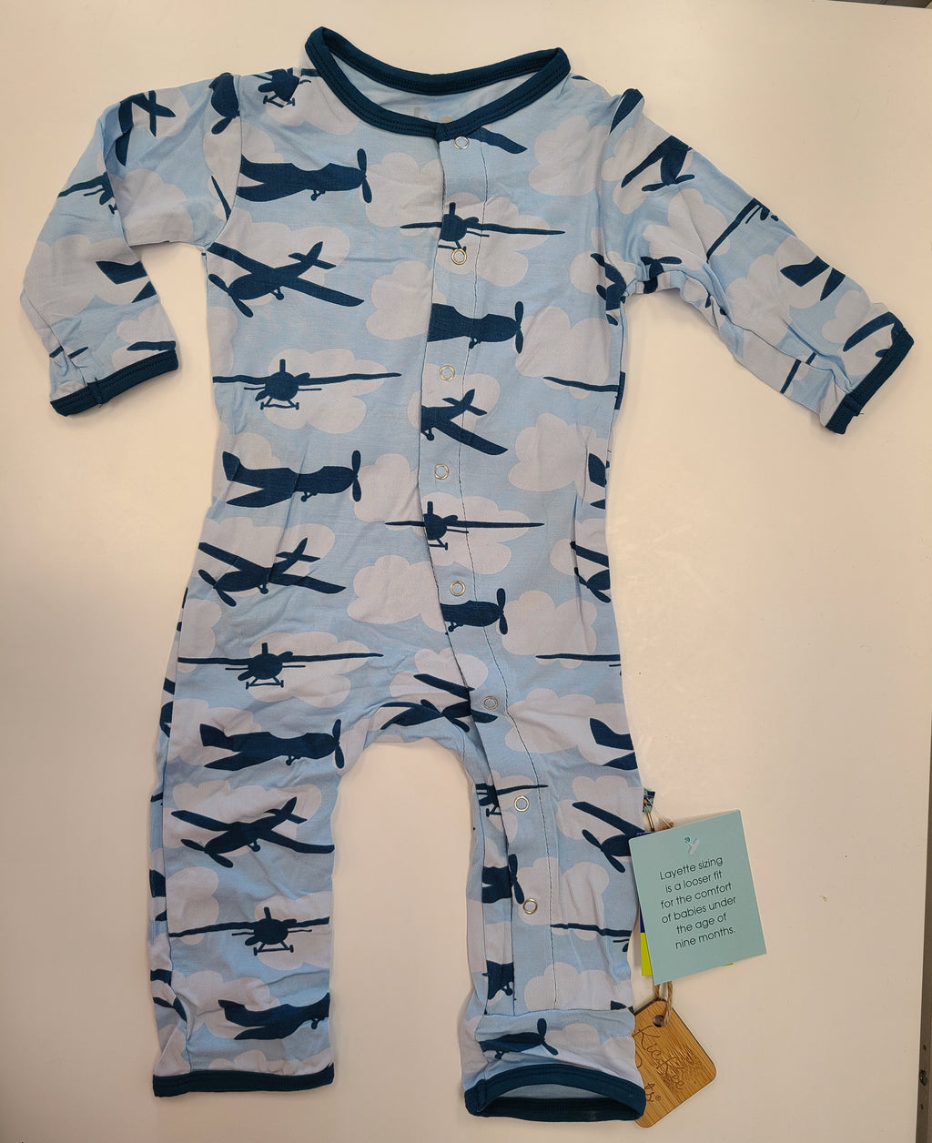 Kickee Pants Print Coverall with Snaps in Pond Planes