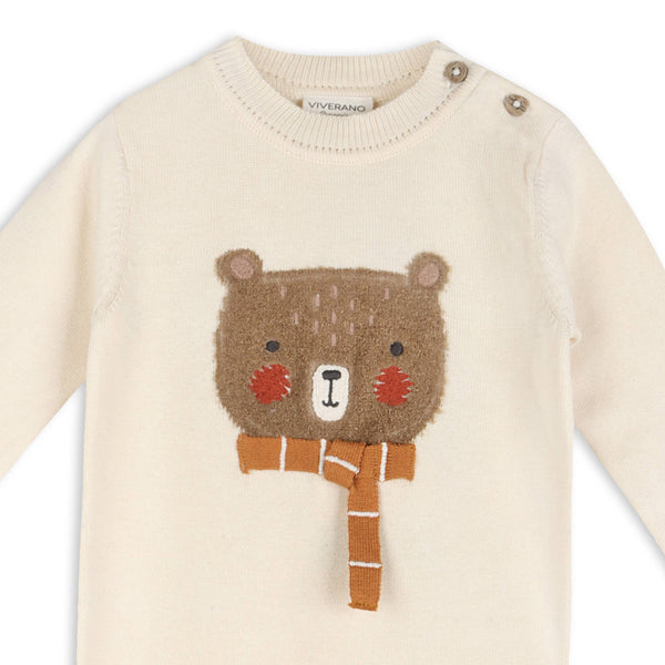 Viverano Organics - Furry Bear Knit Baby Jumpsuit (Organic Cotton)