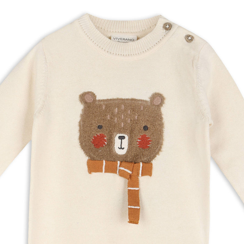 Viverano Organics - Furry Bear Knit Baby Jumpsuit (Organic Cotton)