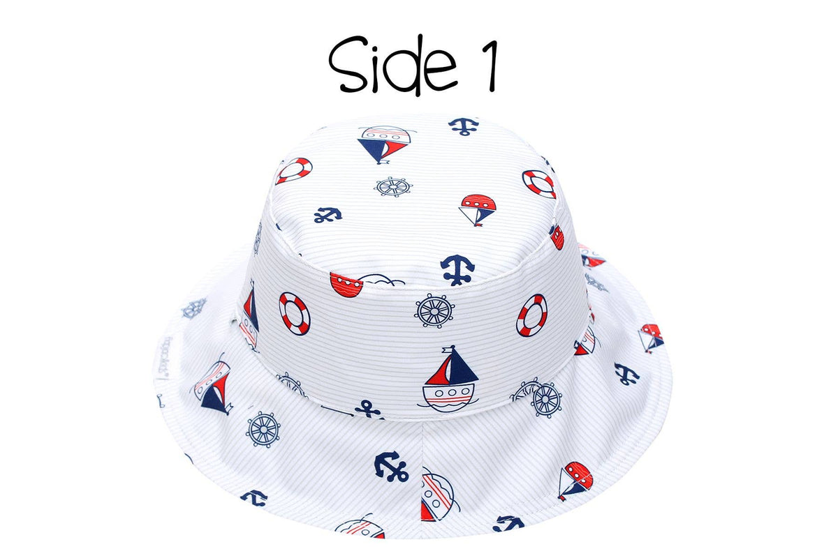FlapJackKids - Kids UPF50+ Patterned Sun Hat - Nautical
