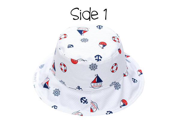 FlapJackKids - Kids UPF50+ Patterned Sun Hat - Nautical