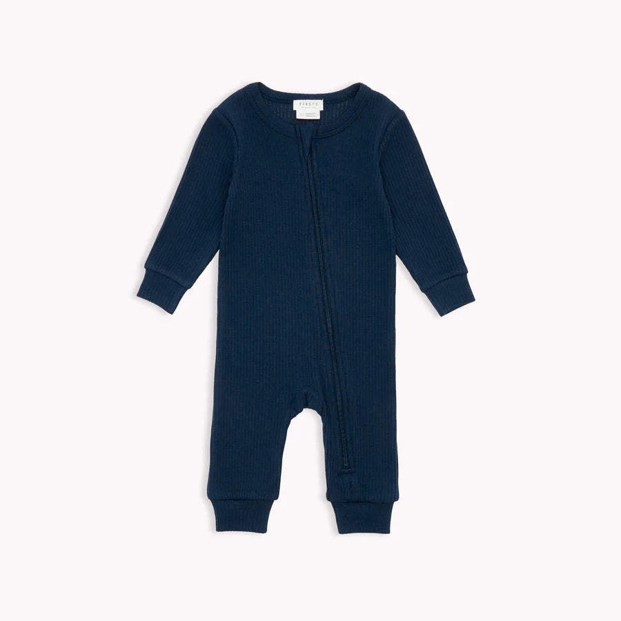 Firsts by Petit Lem Dress Blue Modal Rib Sleeper