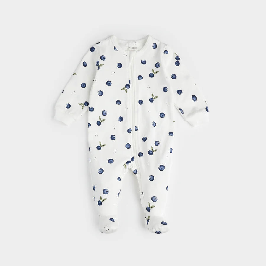 Petit Lem Blueberry Print Footed Sleeper