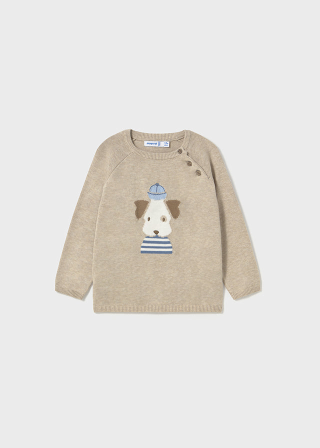 Mayoral Cream Dog Sweater