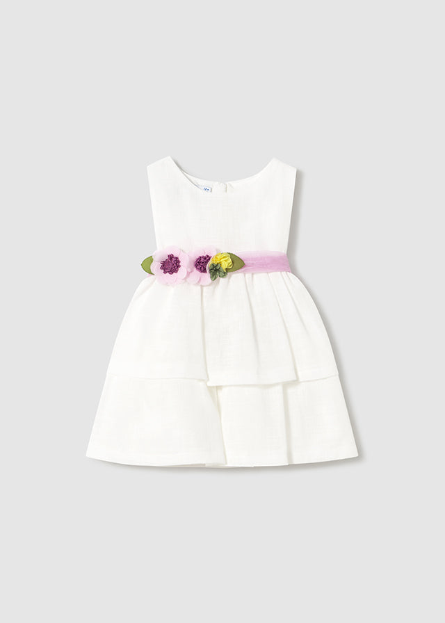 Mayoral White Linen  Easter Dress