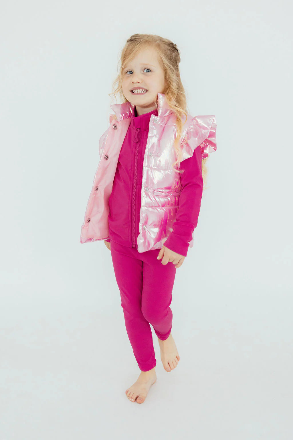 Mila & Rose Pink Iridescent Puffer Vest