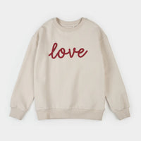 Petit Lem Love on Beige Fleece Sweatshirt