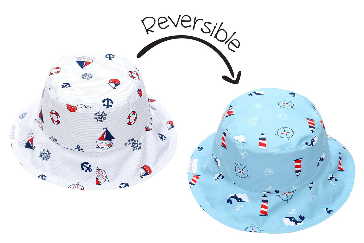FlapJackKids - Kids UPF50+ Patterned Sun Hat - Nautical