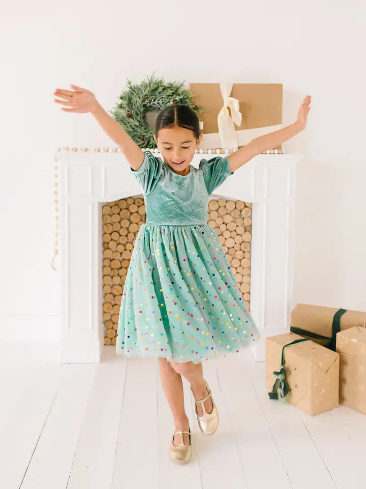 Ollie Jay Diana Dress in Minty Confetti