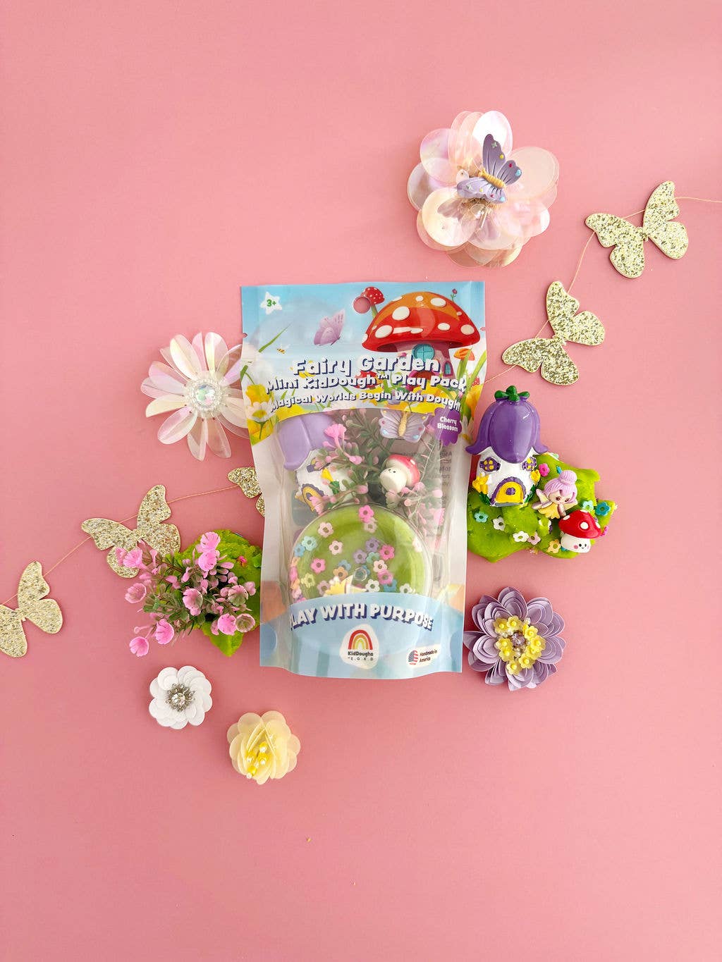 Earth Grown KidDoughs (KidDoughs by EGKD) - Fairy Garden Mini KidDough Play Pack