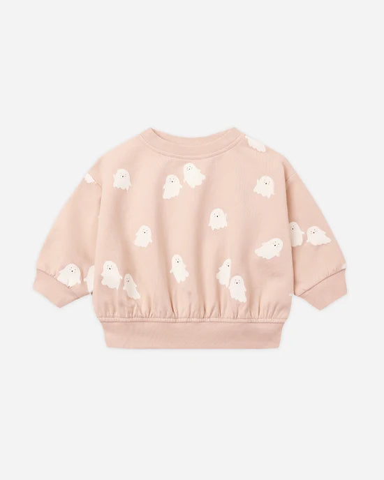 Quincy Mae  Relaxed Fleece Sweatshirt Sweet Ghost
