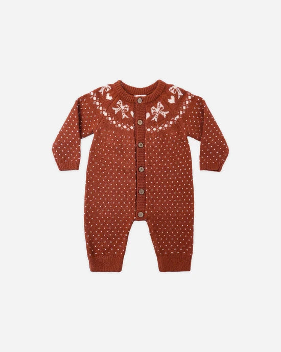 Rylee + Cru Fair Isle Romper - Ruby