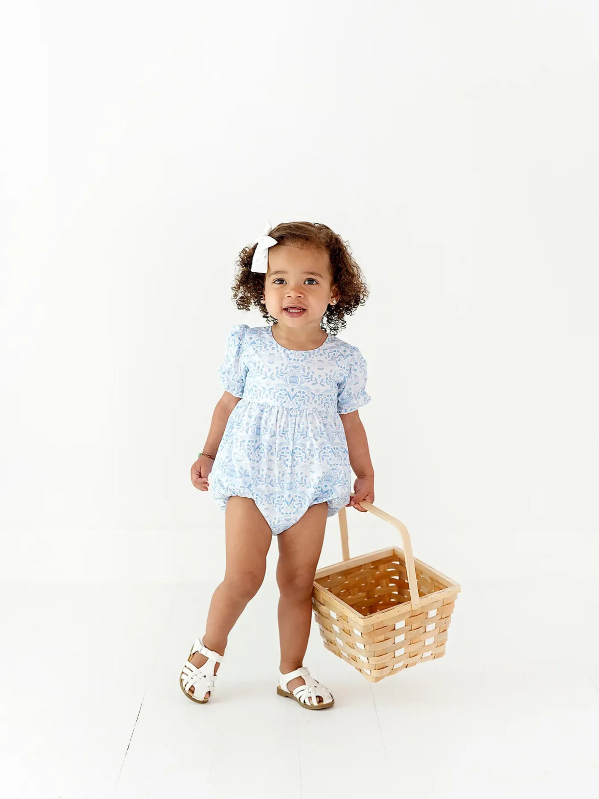 Ollie Jay - Quinn Poplin Romper in Blue Bunnies