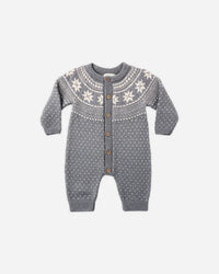 Rylee + Cru Fair Isle Romper- Slate