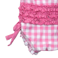 Sugar Bee Clothing - Girls One Piece Swimsuit - Pink Gingham