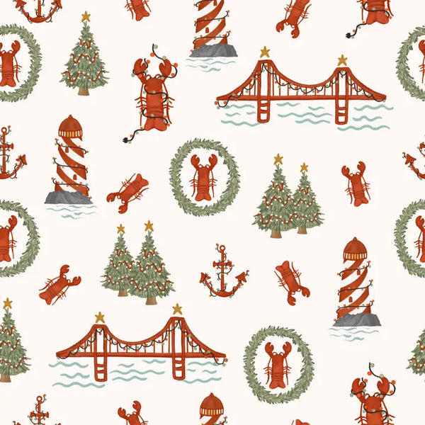 With Love From East Coast Christmas Bamboo Pajamas- Zippy One Piece