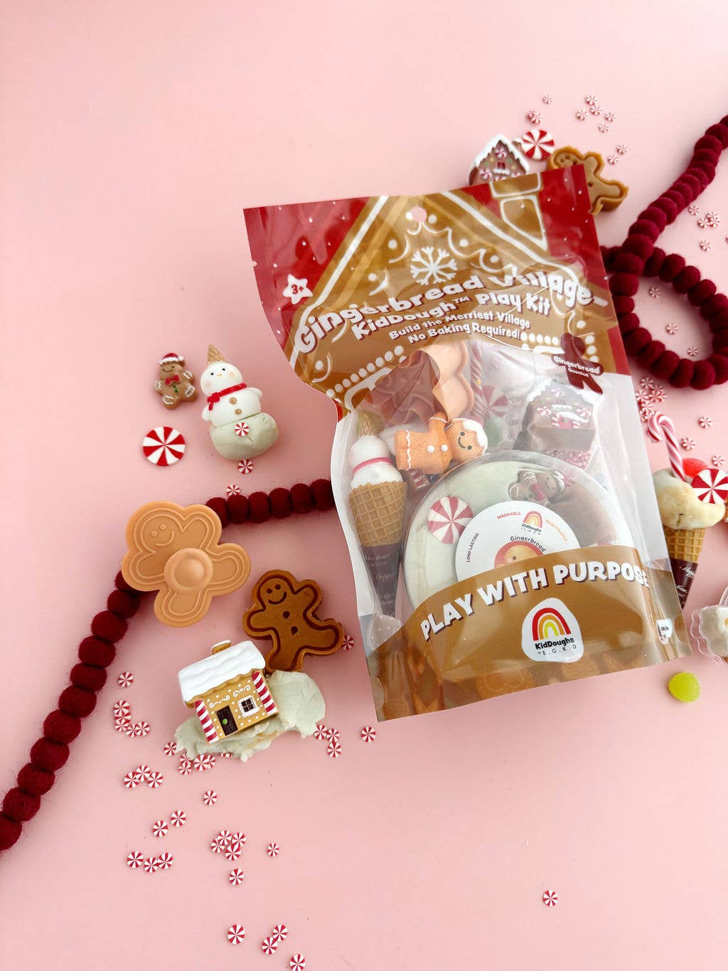Earth Grown KidDoughs (KidDoughs by EGKD) - Gingerbread Village KidDough Play Kit