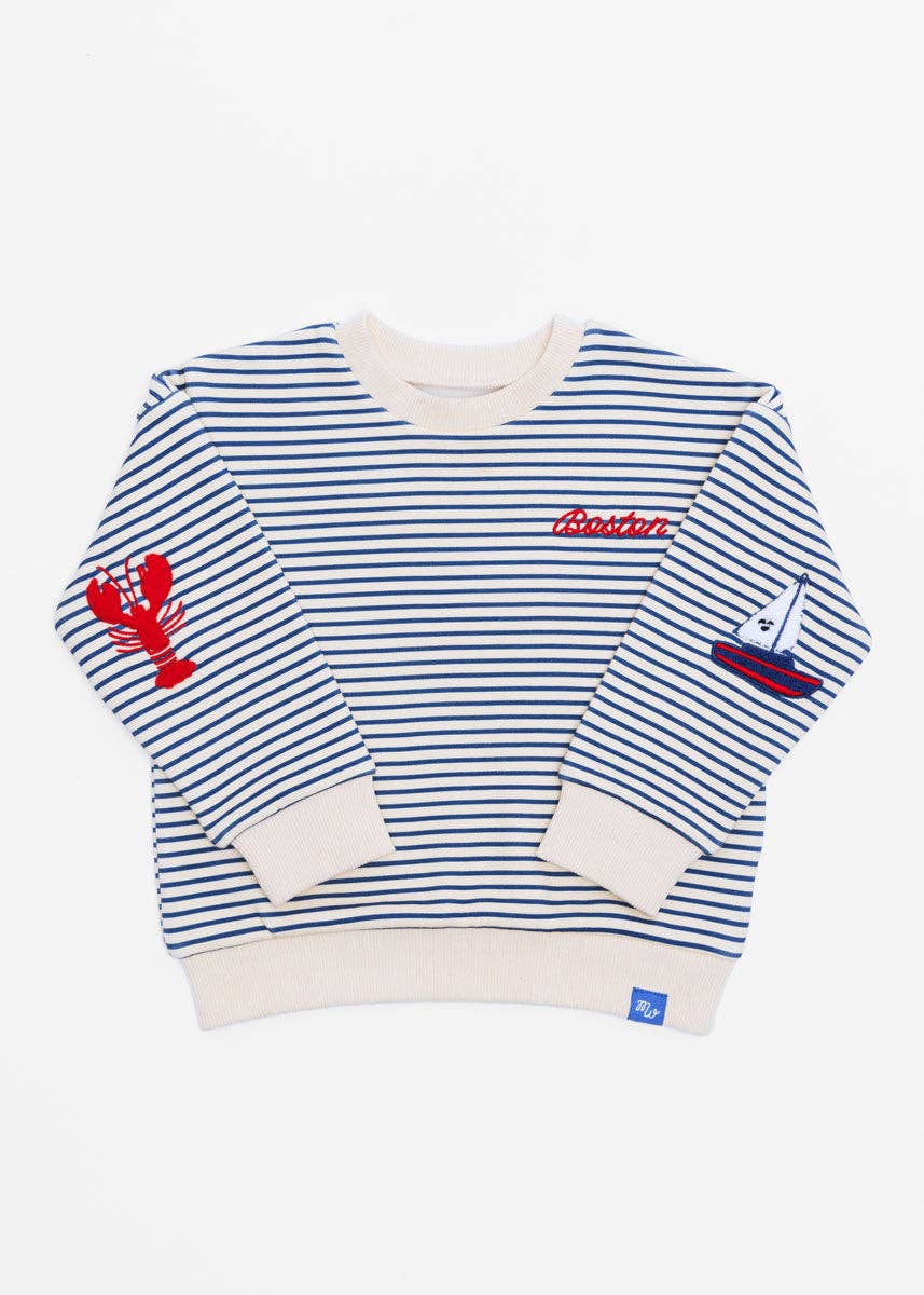 Alice & Wonder - Boston Striped Patch Sweatshirt