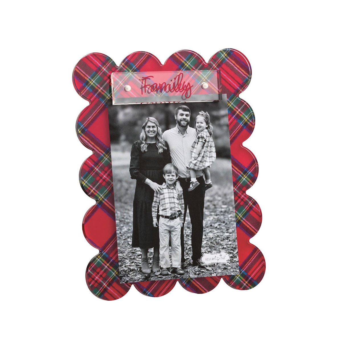Mud Pie  Family Scallop Tartan Frame