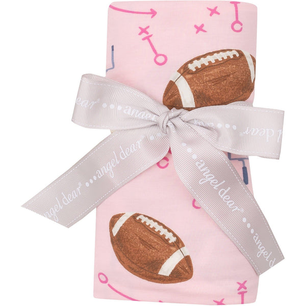 Angel Dear Footballs Pink Swaddle Blanket