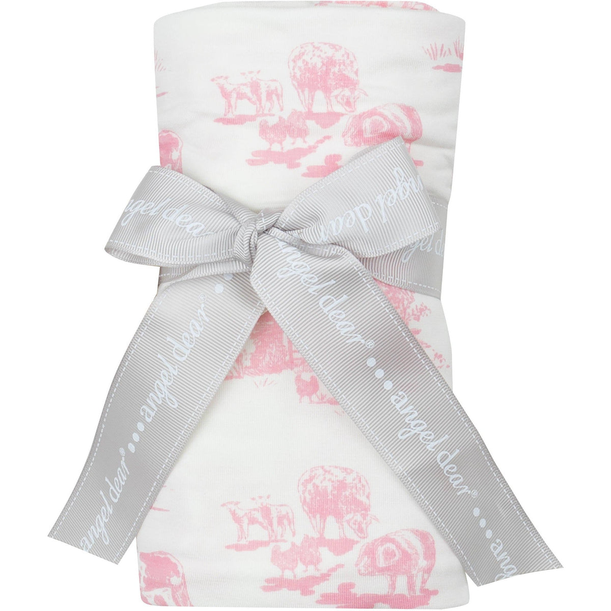 Angel Dear Farm Toile Pink Swaddle Blanket