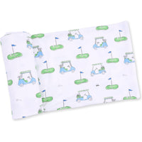 Angel Dear Golf Carts Blue Swaddle Blanket