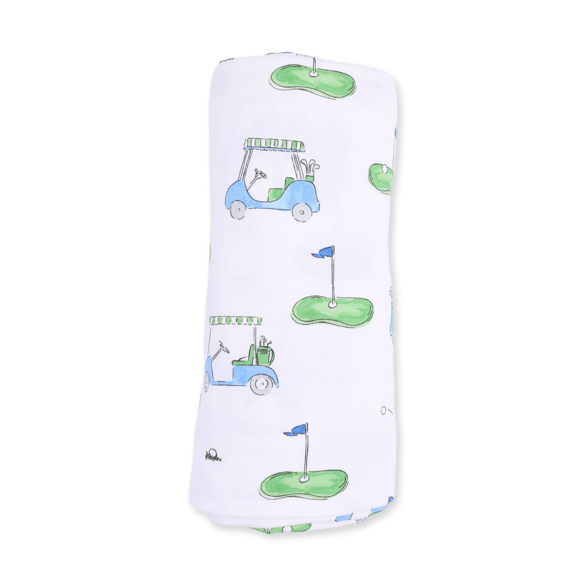 Angel Dear Golf Carts Blue Swaddle Blanket