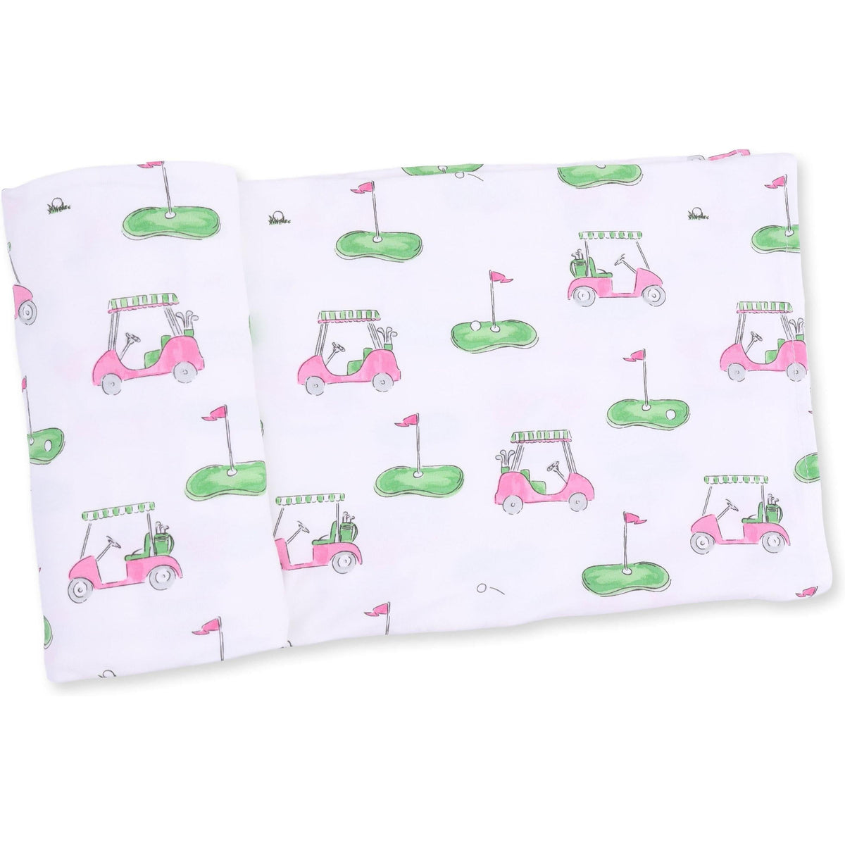 Angel Dear Golf Carts Pink Swaddle Blanket