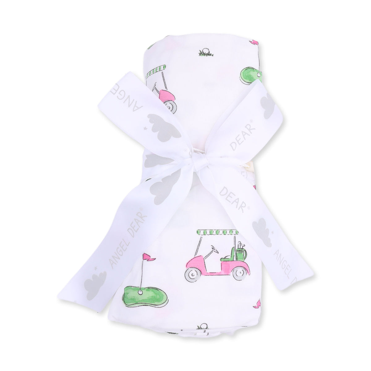 Angel Dear Golf Carts Pink Swaddle Blanket