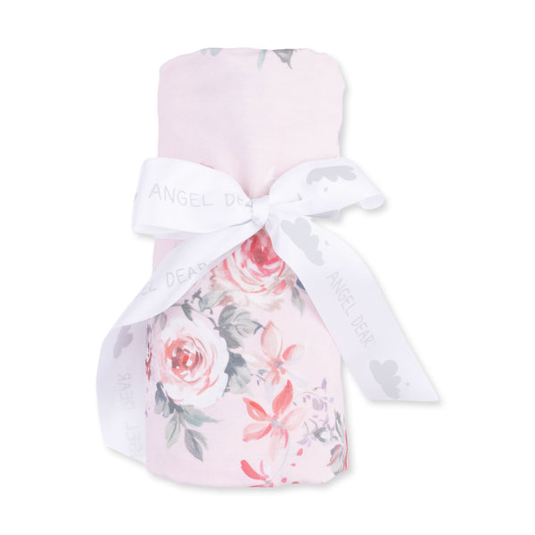 Angel Dear Painterly Rose Bouquets Swaddle Blanket
