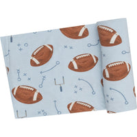 Angel Dear Footballs Blue Swaddle Blanket