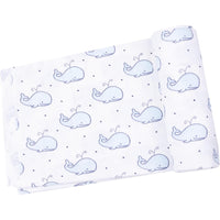 Angel Dear Bubbly Whale Blue Ribbed Swaddle Blanket