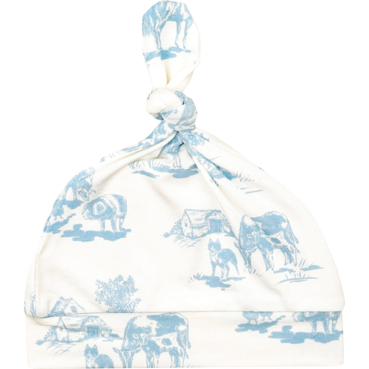 Angel Dear Farm Toile Blue Knotted Hat