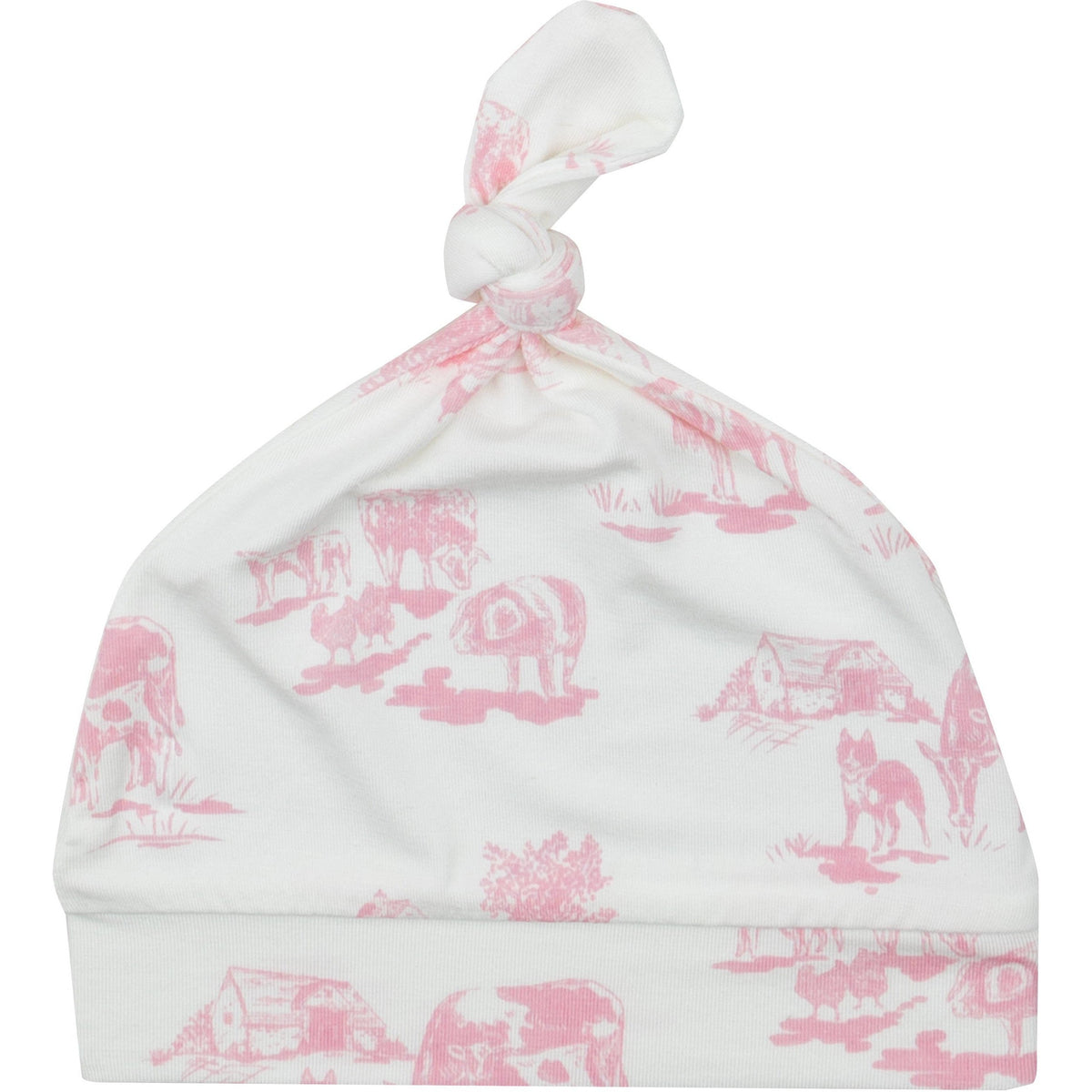 Angel Dear Farm Toile Pink Knotted Hat