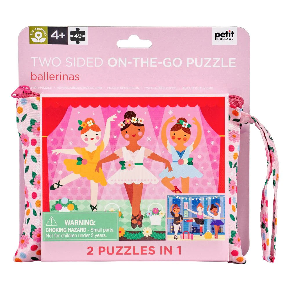 Petit Collage Two sided on the go puzzle - Ballerinas