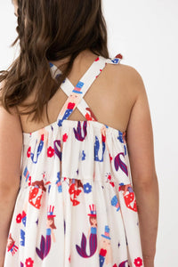 Mila and Rose Mer-made in the USA Ruffle Cross Back Dress