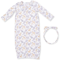 Angel Dear Floral Deer Kimono Gown and Knot Headband