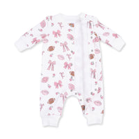Angel Dear Footballs and Bows Baseball Collar Button Up Romper