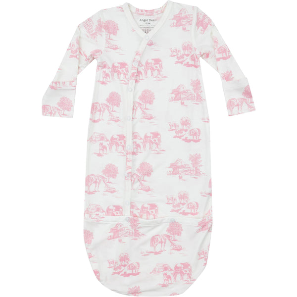 Angel Dear Farm Toile Pink Bundle Gown