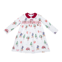 Nanducket Laurel Smocked Dress In Apres Ski Print