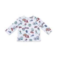 Angel Dear Football Patches Long Sleeve Henley and Jogger