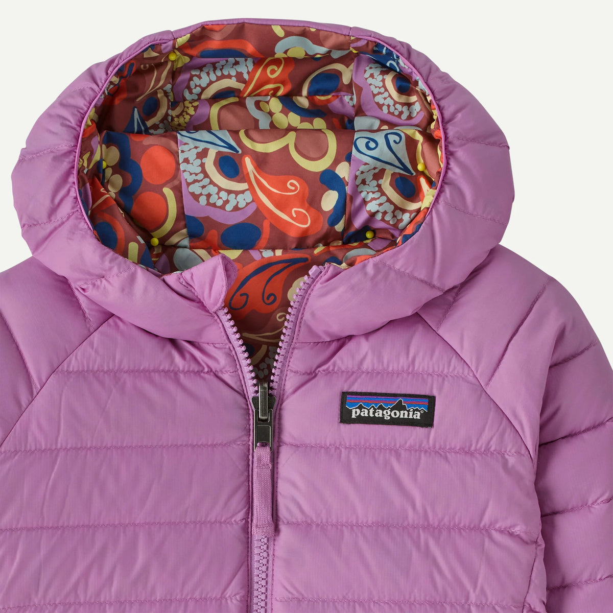 Patagonia Baby Reversible Down Sweater™ Hoody- River River: Potters Red