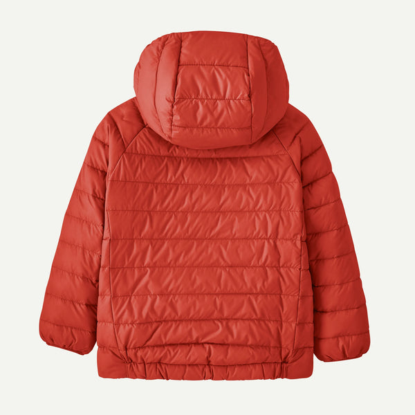 Patagonia Kids' Reversible Down Sweater™ Hoody-  Salmon Energy: Ink Black